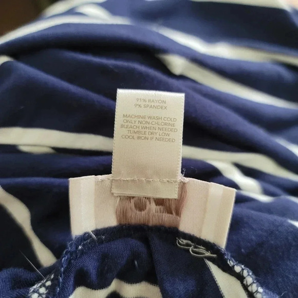 Ann Taylor Loft Maxi Skirt Stretch Striped Navy Bl - Picture 5 of 7